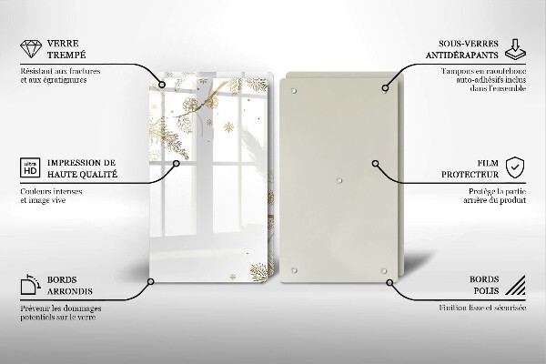 Skleněná deska za sporák Zimní dekorace