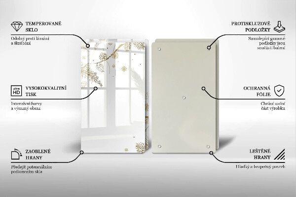 Skleněná deska za sporák Zimní dekorace