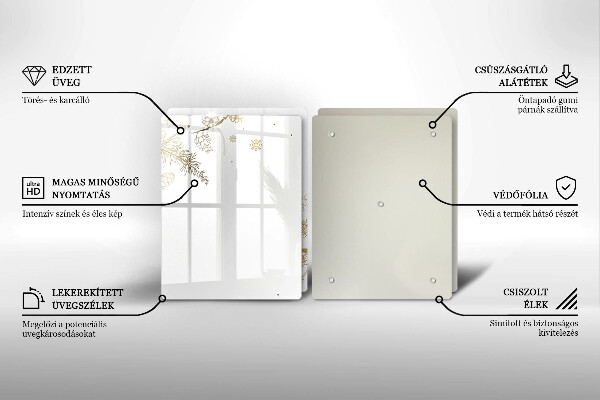 Skleněná deska za sporák Zimní dekorace