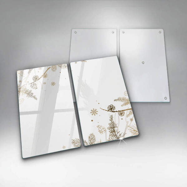 Skleněná deska za sporák Zimní dekorace