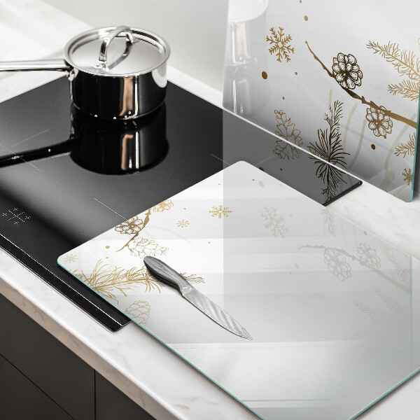 Skleněná deska za sporák Zimní dekorace