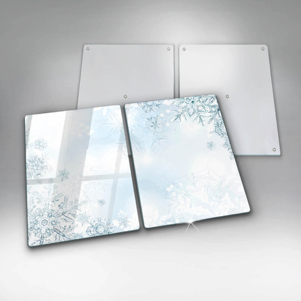 Skleněná deska za sporák Sněhová vločka