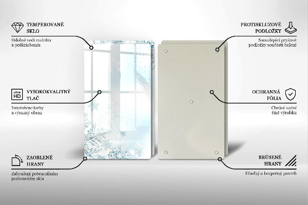 Skleněná deska za sporák Sněhová vločka