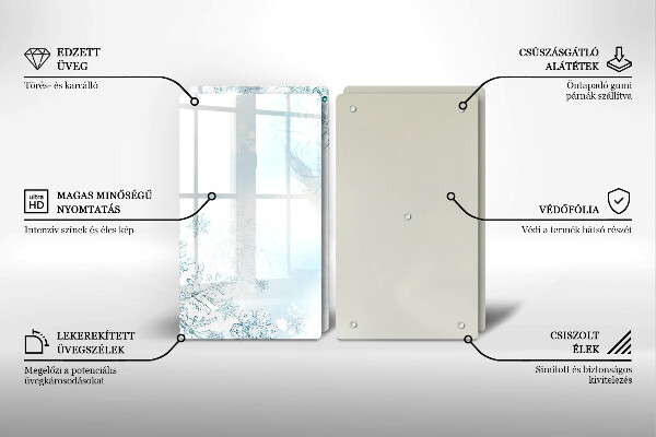 Skleněná deska za sporák Sněhová vločka