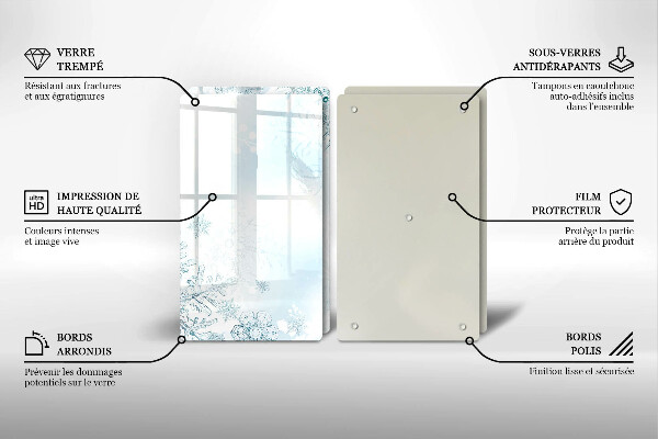 Skleněná deska za sporák Sněhová vločka