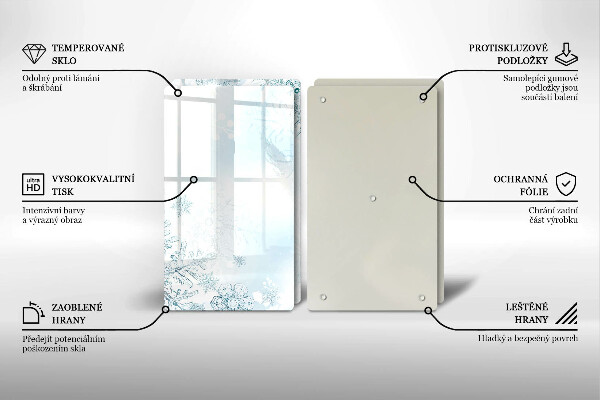 Skleněná deska za sporák Sněhová vločka