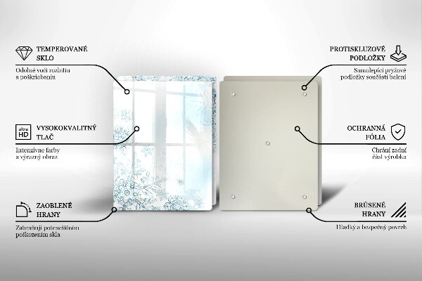 Skleněná deska za sporák Sněhová vločka