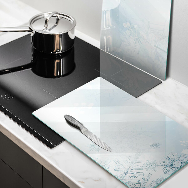 Skleněná deska za sporák Sněhová vločka