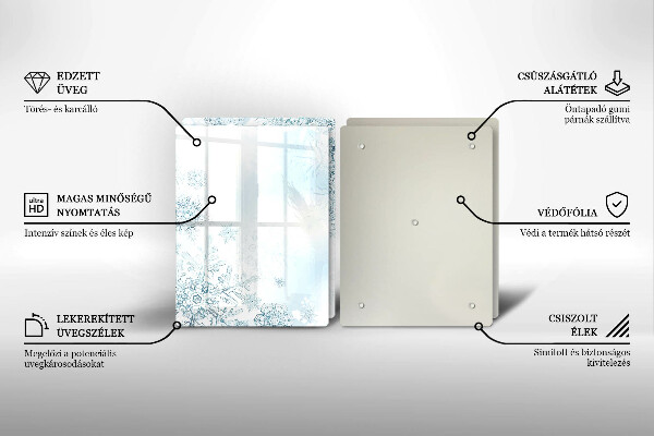 Skleněná deska za sporák Sněhová vločka