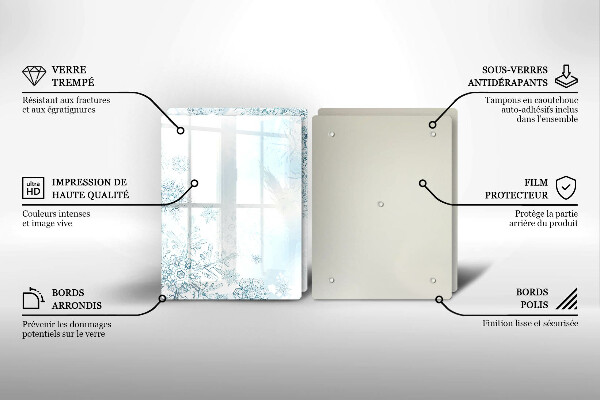 Skleněná deska za sporák Sněhová vločka