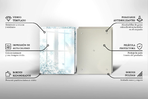 Skleněná deska za sporák Sněhová vločka