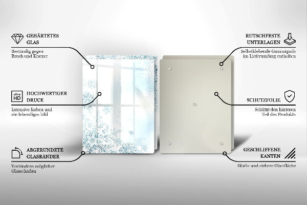 Skleněná deska za sporák Sněhová vločka