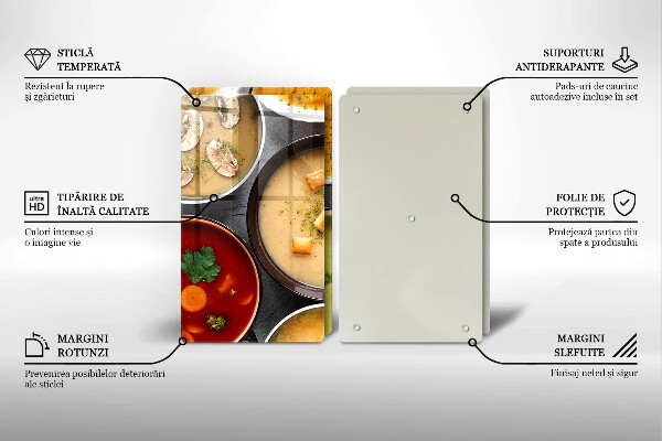 Skleněná deska za sporák Barevné polévky