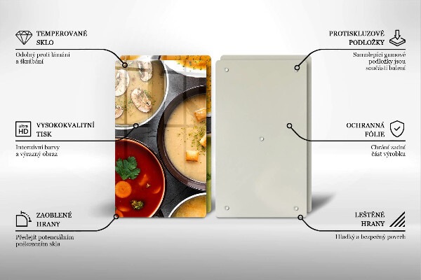 Skleněná deska za sporák Barevné polévky