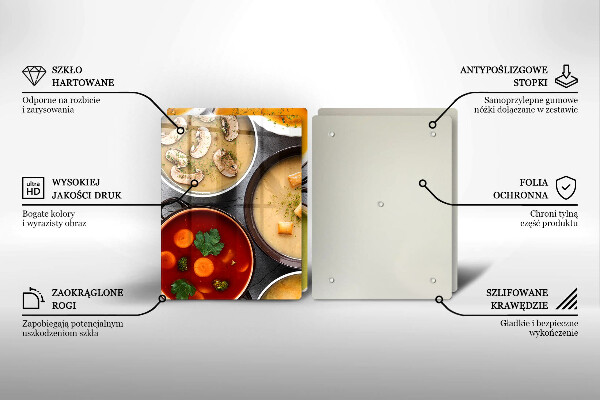 Skleněná deska za sporák Barevné polévky