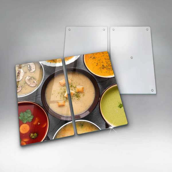 Skleněná deska za sporák Barevné polévky