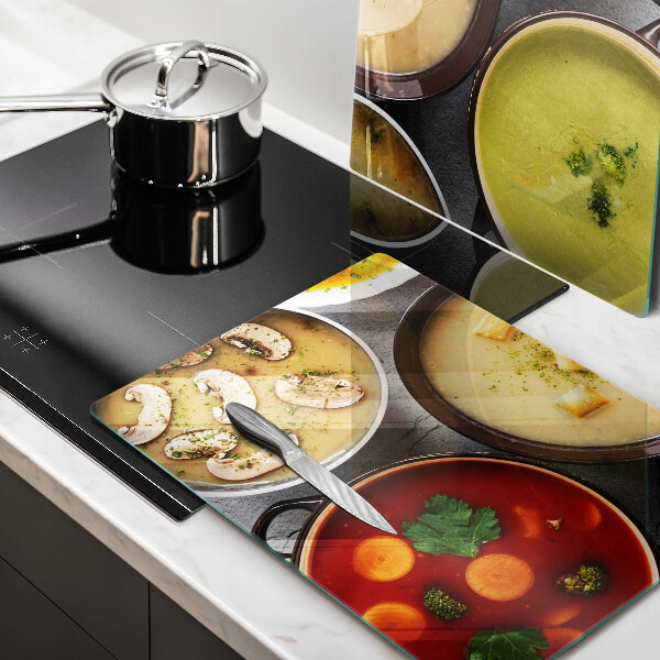 Skleněná deska za sporák Barevné polévky