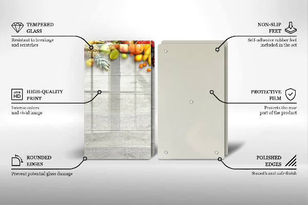 Sklo za varnou desku Ovoce na prknech