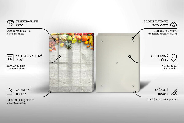 Sklo za varnou desku Ovoce na prknech