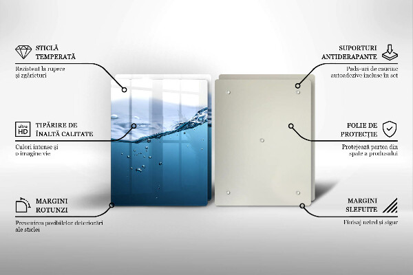 Sklo za varnou desku Modrá voda