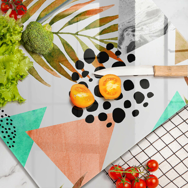 Sklo za varnou desku Boho listy vzor