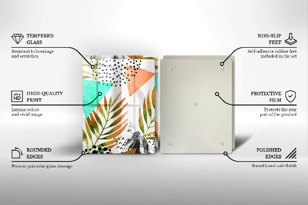 Sklo za varnou desku Boho listy vzor