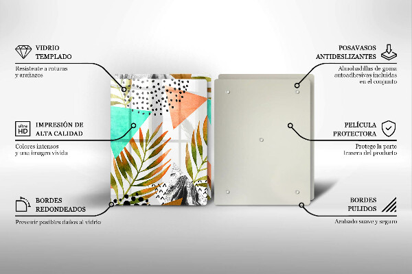 Sklo za varnou desku Boho listy vzor