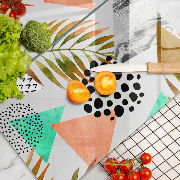 Sklo za varnou desku Boho listy vzor