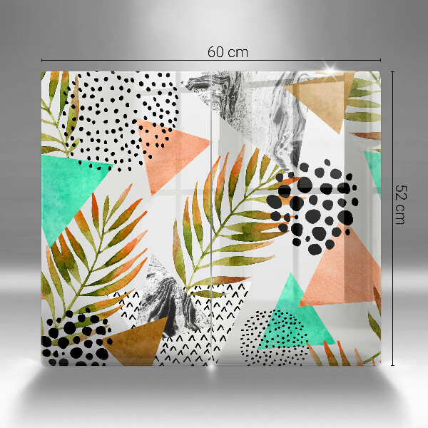 Sklo za varnou desku Boho listy vzor