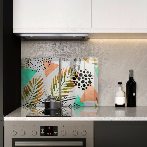 Sklo za varnou desku Boho listy vzor