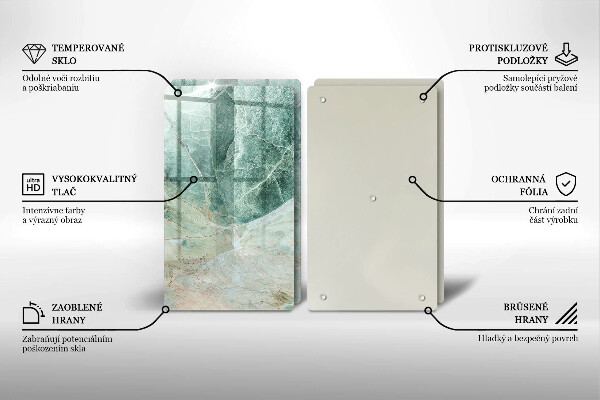 Skleněná deska za sporák Kamenná struktura