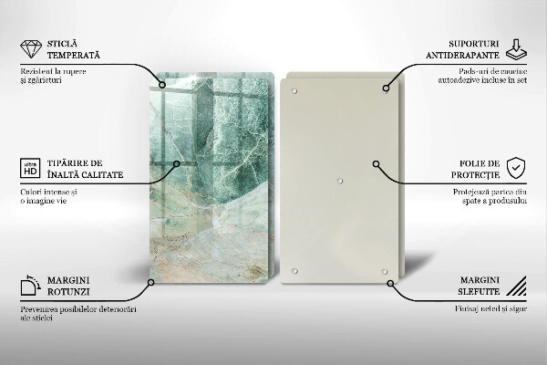 Skleněná deska za sporák Kamenná struktura