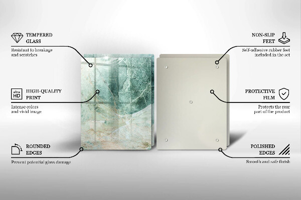 Skleněná deska za sporák Kamenná struktura