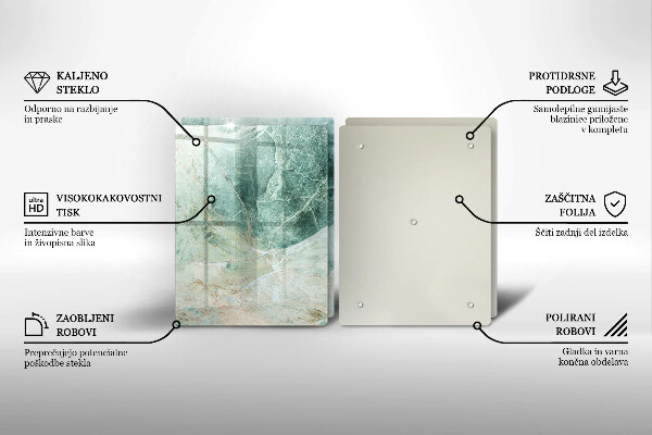 Skleněná deska za sporák Kamenná struktura