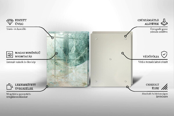 Skleněná deska za sporák Kamenná struktura