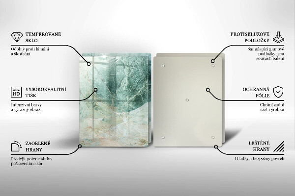 Skleněná deska za sporák Kamenná struktura