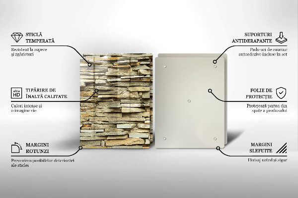 Skleněná deska za sporák Dekorativní kameny