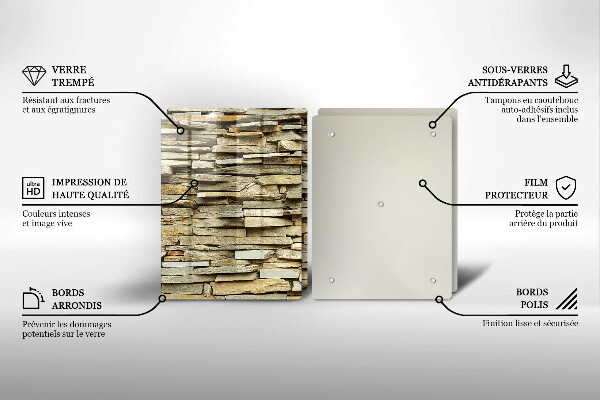 Skleněná deska za sporák Dekorativní kameny