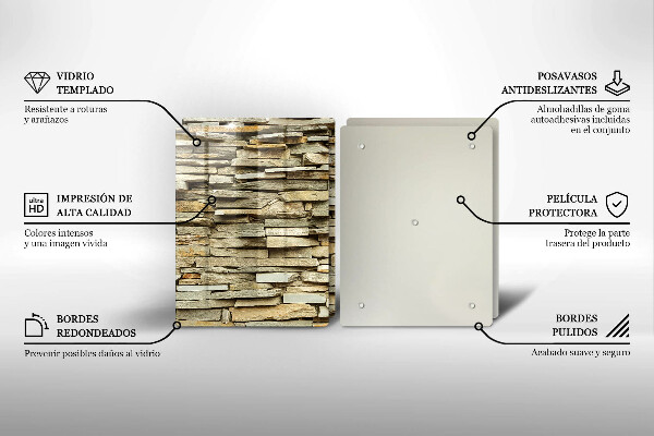 Skleněná deska za sporák Dekorativní kameny