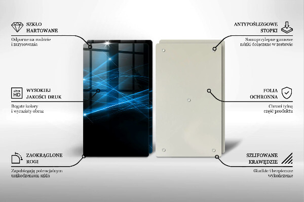 Skleněná deska za sporák Abstraktní modrý kouř