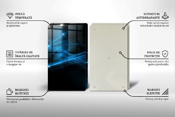 Skleněná deska za sporák Abstraktní modrý kouř