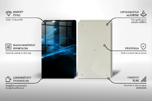 Skleněná deska za sporák Abstraktní modrý kouř