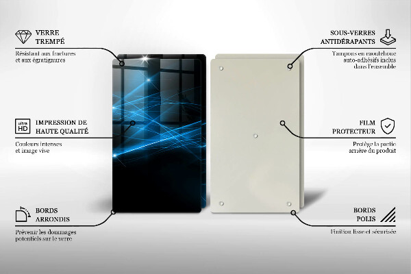 Skleněná deska za sporák Abstraktní modrý kouř