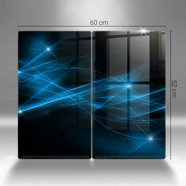 Skleněná deska za sporák Abstraktní modrý kouř