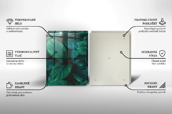 Sklo za varnou desku Listy džungle