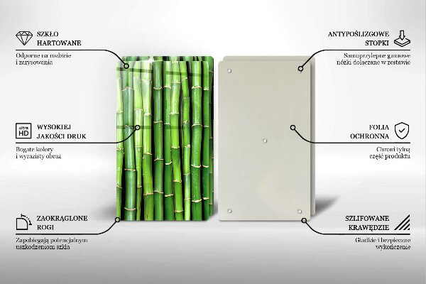 Skleněná deska za sporák Přírodní bambusy