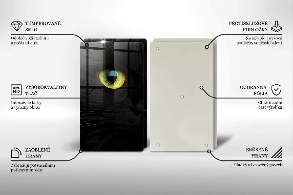 Skleněná deska za sporák Zvířecí kočičí oči