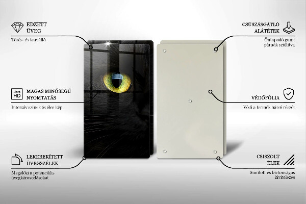 Skleněná deska za sporák Zvířecí kočičí oči