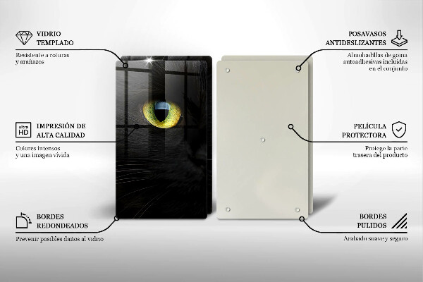 Skleněná deska za sporák Zvířecí kočičí oči