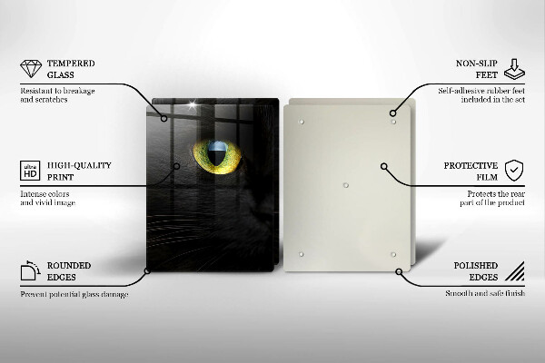 Skleněná deska za sporák Zvířecí kočičí oči